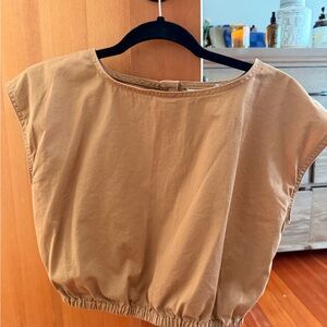 Everlane bubble crop top Tan Women's Top